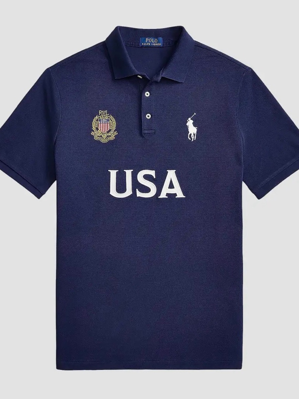 Polo by Ralph Lauren Navy USA Crest Embroidered Polo
